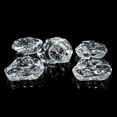 5PC SPODE CLEAR CRYSTAL ASHTRAYS 3960ff