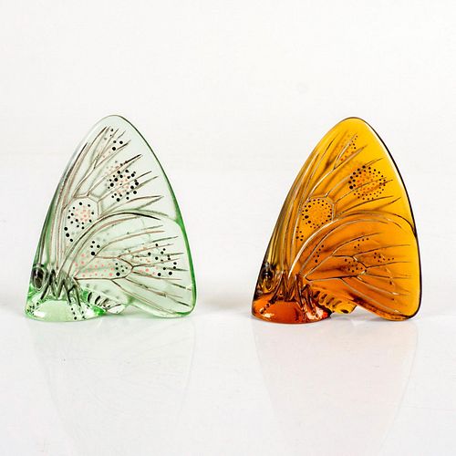 PAIR OF LALIQUE CRYSTAL BUTTERFLY 39623d