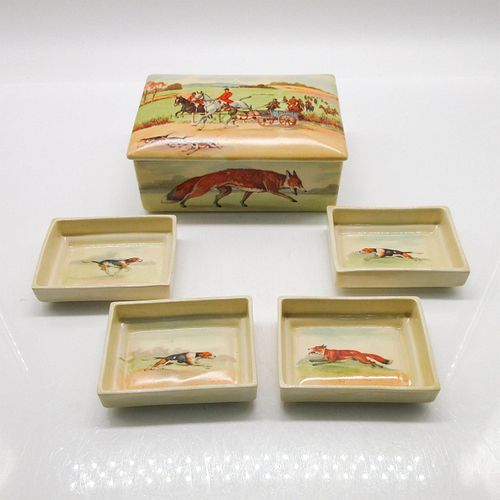 FOX HUNTING SCENE BOX LIDDED TRAYS