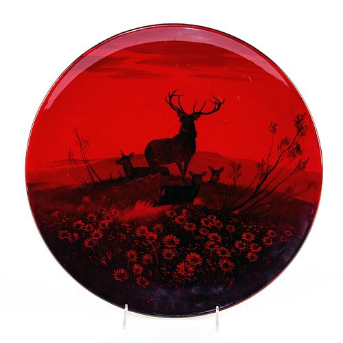 ROYAL DOULTON FLAMBE CHARGER BUCK 3965c7