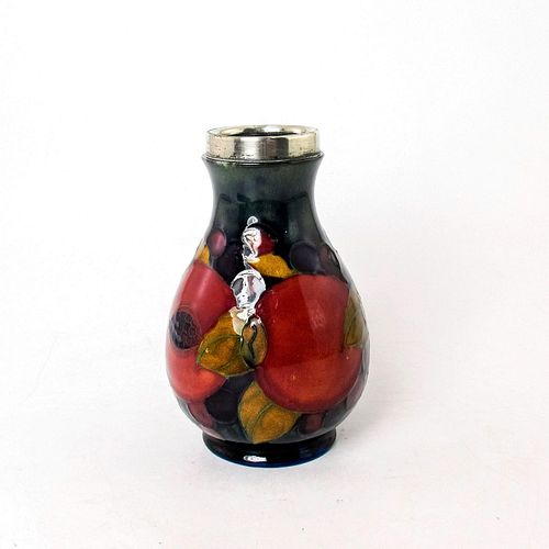 MOORCROFT POMEGRANATE VASE WITH SILVER