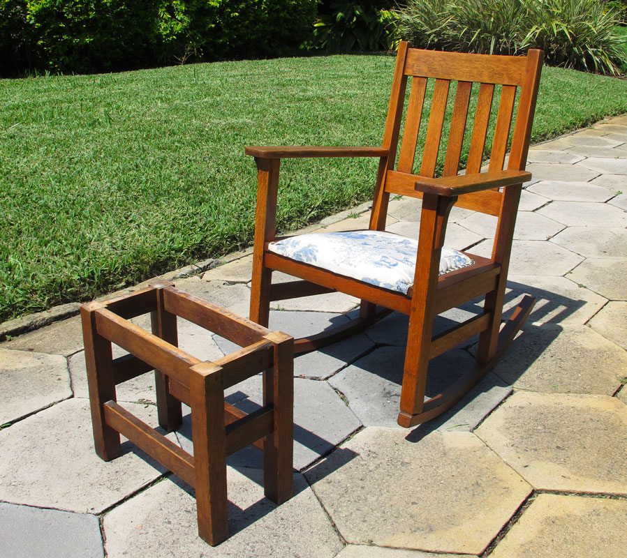 STICKLEY QUAINT ROCKER WITH STOOL: