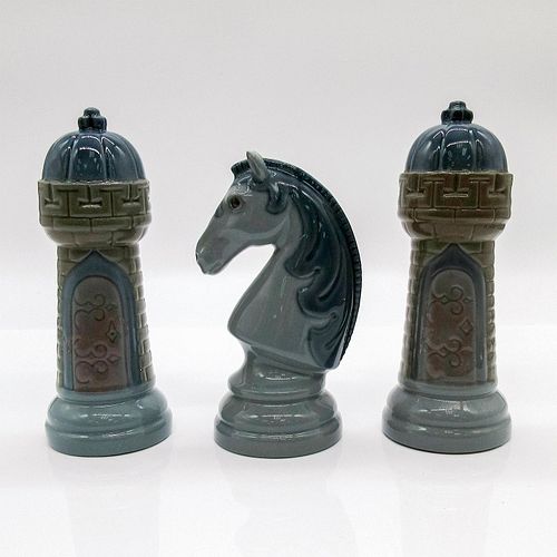 3PC LLADRO CHESS PORCELAIN PIECESGlossy 3966ec