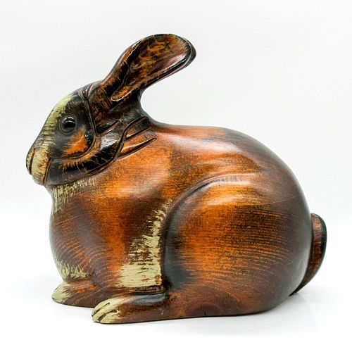 HAND CARVED AMERICANA WOODEN RABBITWooden