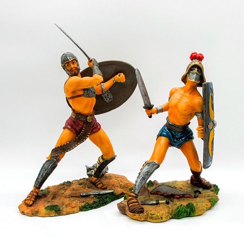 2 PC WARRIOR FIGURINESPair of fighting 396803