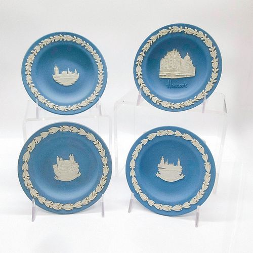 SET OF 4 WEDGWOOD PALE BLUE JASPERWARE