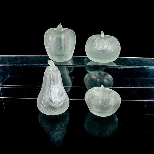 4PC ITALIAN GLASS FRUIT AND VEGETABLESFrosted 3968a7