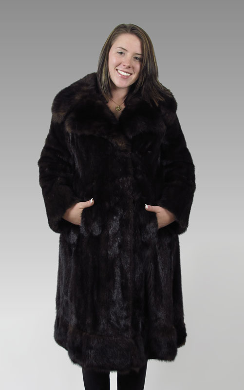 FULL LENGTH DARK BROWN MINK COAT  396a83