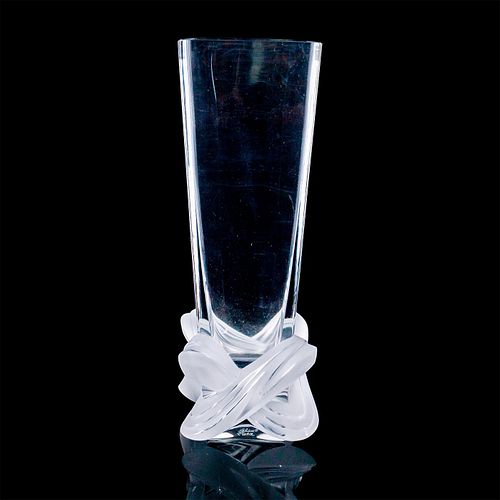 LALIQUE CRYSTAL FLOWER VASE LUCCAClear 396bbd