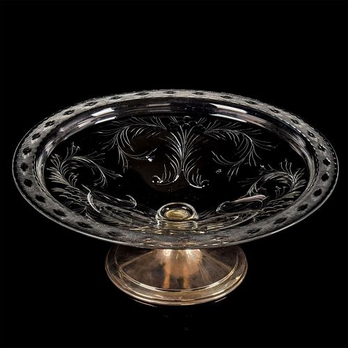 HAWKES CUT CRYSTAL BOWL WITH STERLING