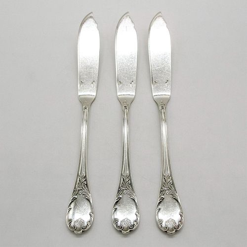 3PC CHRISTOFLE MARLY PATTERN SILVER 396c14