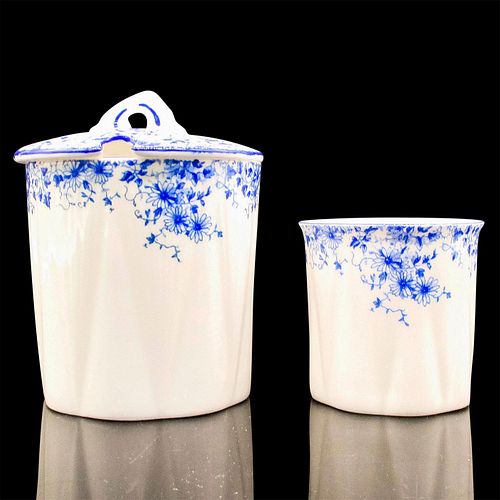 2PC SHELLEY ENGLAND JAM POT TOOTHPICK 396c7b