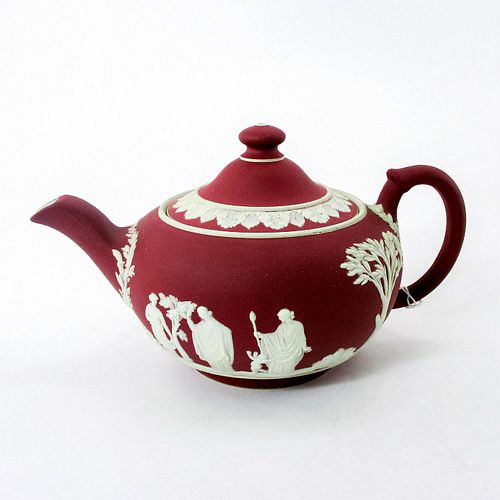 WEDGWOOD CRIMSON RED JASPERWARE, TEAPOTRare