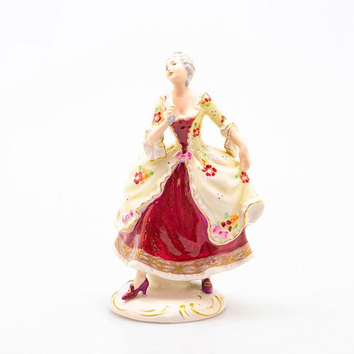 ROYAL DUX FIGURINE, LADY WITH FANHand