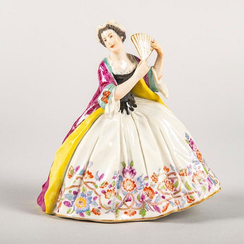 VINTAGE PORCELAIN FIGURINE, WOMAN HOLDING