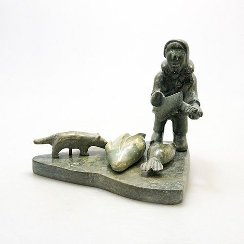 INUIT TRIBAL CARVED SOAPSTONE REGIONAL 39988d