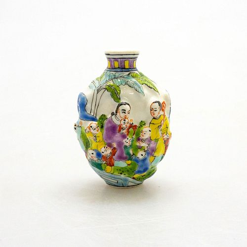 CHINESE VINTAGE SNUFF BOTTLE FATHER  3998d6