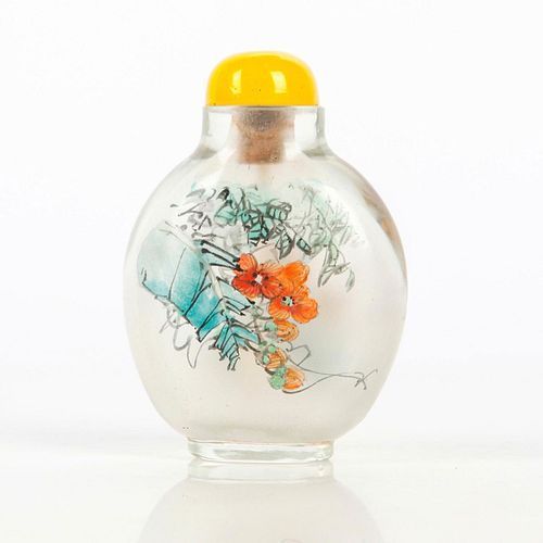 VINTAGE CHINESE SNUFF BOTTLE MOUNTAINS 3998de