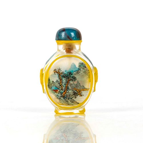 VINTAGE CHINESE SNUFF BOTTLE, MOUNTAINS,