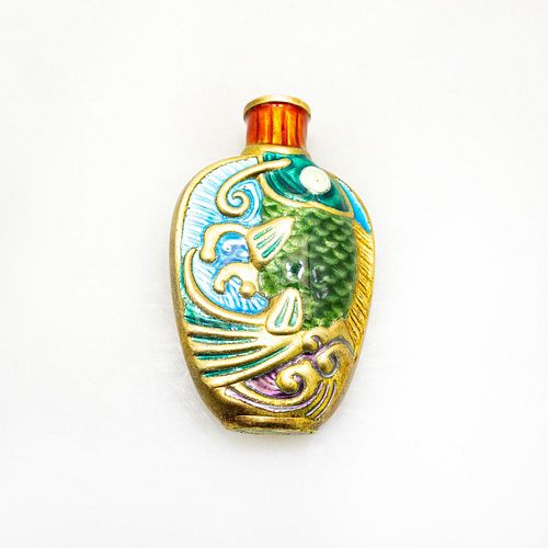 CHINESE VINTAGE SNUFF BOTTLE, FISH