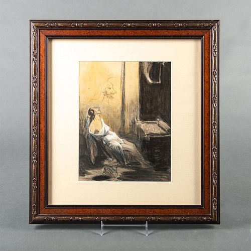 HONORE DAUMIER COLORED DRAWING  39990d