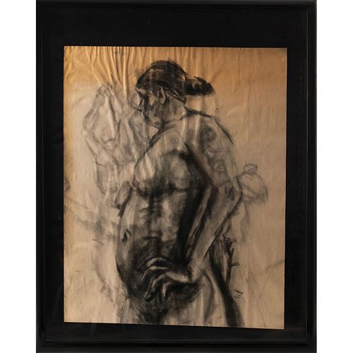 VINTAGE CHARCOAL DRAWING OF A WOMAN  399917