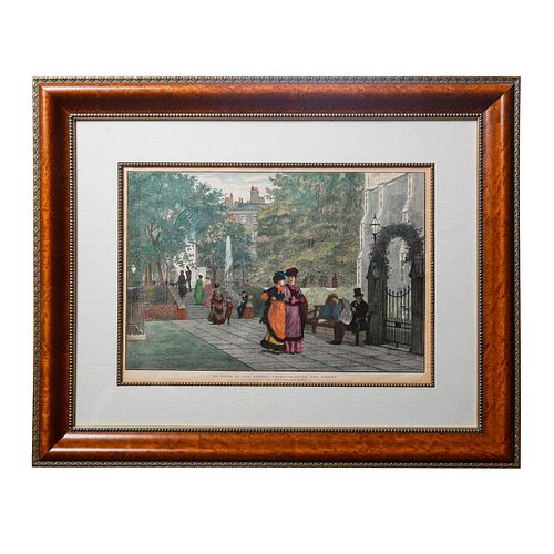 ANTIQUE ENGRAVED VICTORIAN PRINT,