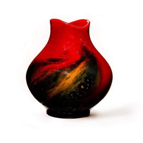 ROYAL DOULTON FLAMBE VEINED VASE 39995e