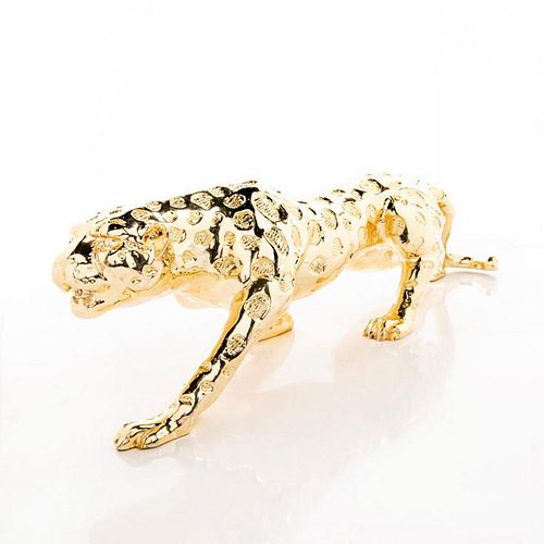 MODERN ART GOLD ANIMAL STATUE,