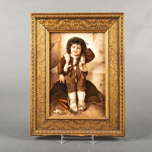 KPM PORCELAIN PLAQUE LITTLE SHEPHERD 3999a3