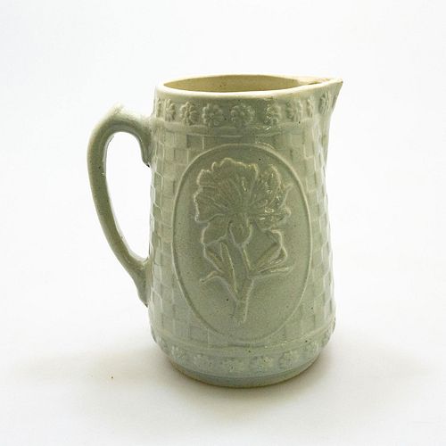 GRAY BLUE STONEWARE CARNATION PITCHERHigh 3999e2