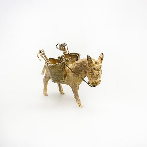 VINTAGE METAL DONKEY TOOTHPICK 399a16