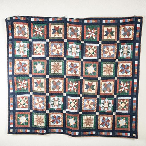 LARGE BIG STAR QUILT HAND SEWN8 399a2d