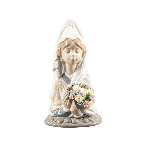 LLADRO LADY BUST VALENCIAN FLOWERS 399a83