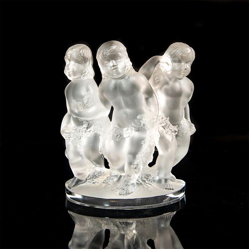 LALIQUE FROSTED CRYSTAL GROUP SCULPTURE,