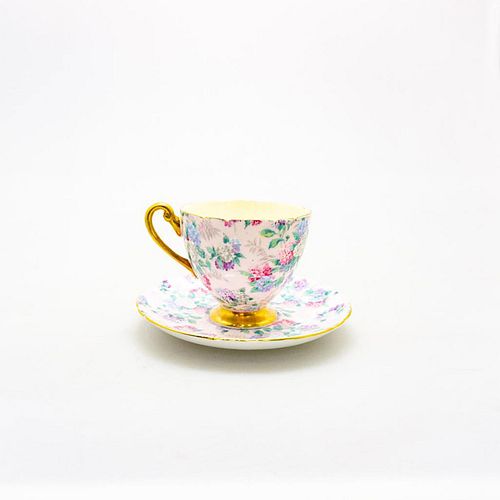 SHELLEY CHINA ART DECO TEACUP AND SAUCER,