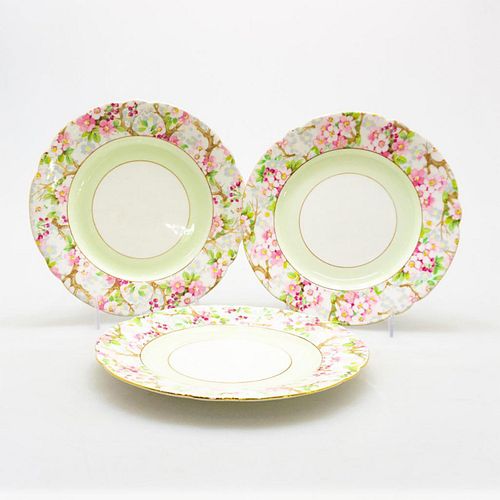 SHELLEY BONE CHINA THREE SMALL PLATES,