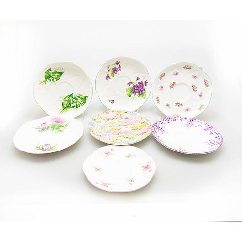 SHELLEY CHINA 7 SAUCERS AND DISHES  399ea9