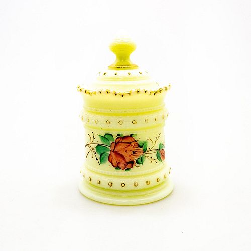 HEISEY IVORINA VERDE CUSTARD GLASS LIDDED