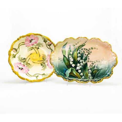 TWO ANTIQUE LIMOGES ART NOUVEAU