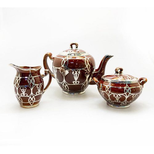 LENOX PORCELAIN SILVER OVERLAID TEA