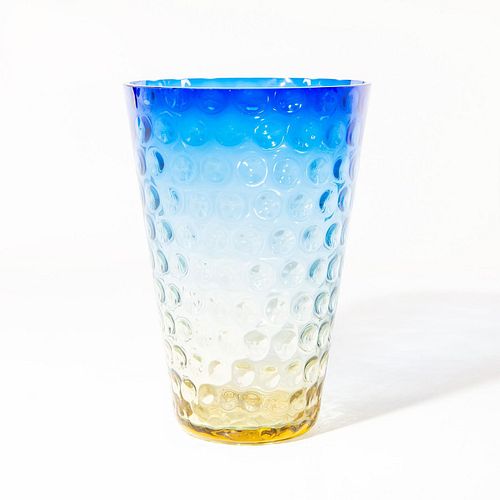 BLUERINA ART GLASS THUMBPRINT TUMBLERLarge