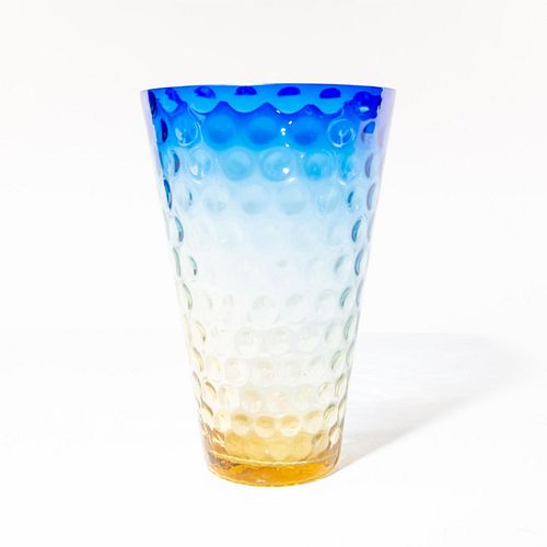 LARGE BLUERINA ART GLASS THUMBPRINT 399f09