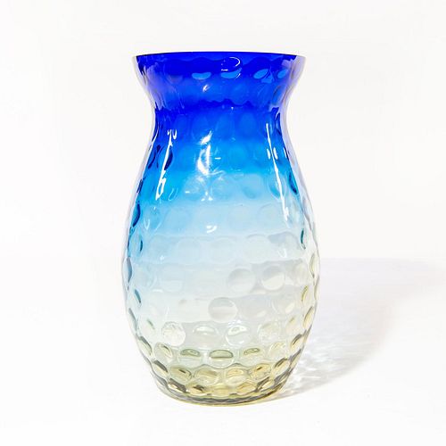 LARGE BLUERINA ART GLASS THUMBPRINT 399f06