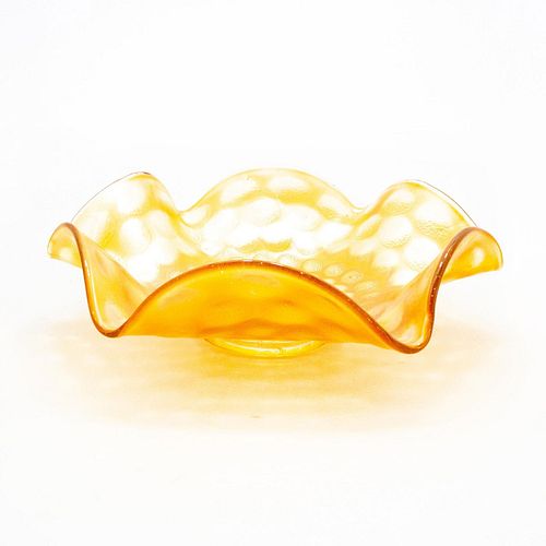 FENTON ART CARNIVAL GLASS COIN DOT BOWLIridized