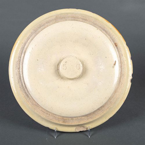 STONEWARE CROCK LID WITH BUTTON 399f43