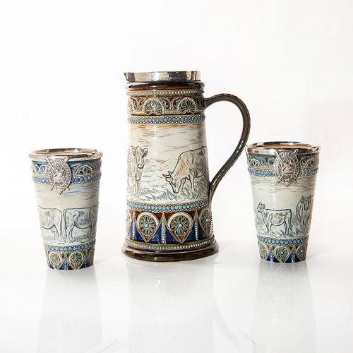 LARGE PITCHER WITH TWO DOULTON
