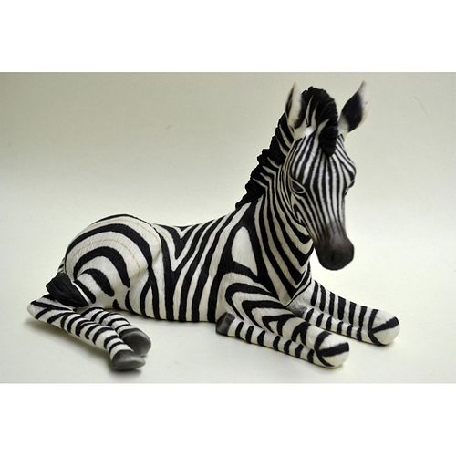 BOEHM PORCELAIN ZEBRA SEATEDBisque 39a181