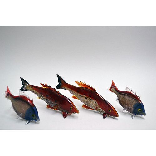 MURANO GLASS TROPICAL FISH FOUR 39a18a