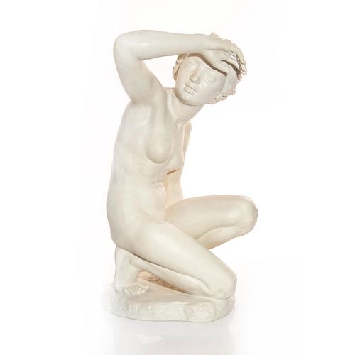 PORCELAIN SCULPTURE OF NUDE WOMAN,